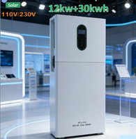 Système de stockage d'énergie domestique grande capacité 12KW 30KWH, onduleur à onde sinusoïdale pure 5000W, station d'alimentation à batterie LiFePO4