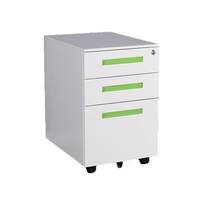Armoire de classement mobile en acier à 3 tiroirs avec serrure, design moderne, à placer sous le bureau