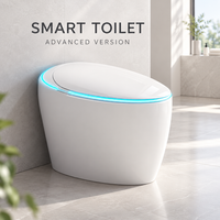 Toilette intelligente automatique avec bouclier en mousse, couvercle automatique, télécommande, chauffage instantané et chasse d'eau par siphon