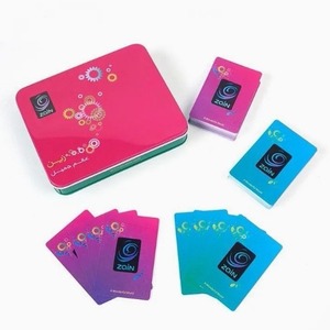 Caja de hierro rectangular personalizada para póker, 0,325 mm, regalo publicitario creativo para el mercado de Oriente Medio, con <span class=keywords><strong>doble</strong></span> <span class=keywords><strong>par</strong></span> de cartas, de plástico tratado con aceite ligero. - Product Image 2