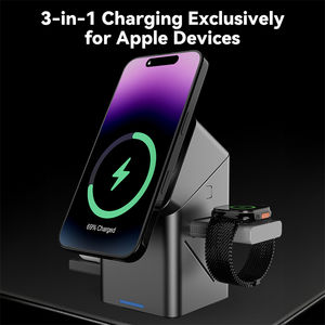 Stasiun Pengisian Daya Nirkabel <span class=keywords><strong>3</strong></span> in 1 15W untuk iPhone 16 Charger Cargador Inalambrico Magnetic Qi2 Wireless Charger Draadloze Oplader - Product Image 2