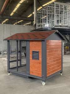 Tragbares Hundehaus mit Robustem Metallkäfig, Warmem Nest, Oberlicht und Umzäuntem Ruhebereich - Product Image 2