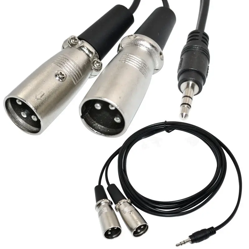 stereo audio cable 2 male 1 female mini xlr to 3.5mm adapter conector xlr mini xlr 4 pin