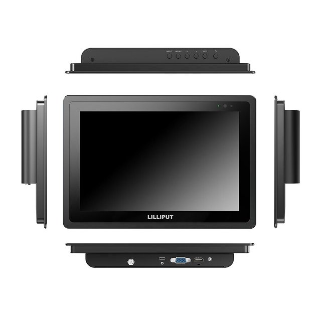 1920x1200 Full HD HDMI VGA USB Input 10.1 Inch 1500 Nits High Brightness IP65 Waterproof Front Panel Touch Screen Monitor