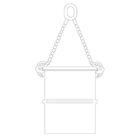 Pince de levage de tambour d'huile à double chaîne pour équipement de manipulation de tambour, 0,5 tonnes, 1 tonnes