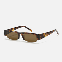 LBAshades 6001 Lunettes de soleil rétro demi-cerclées rectangulaires en nylon et acétate, protection UV, monture tendance