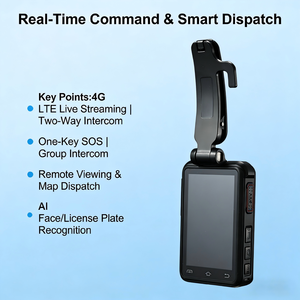 Cámara Corporal Portátil 4G con Linterna, Intercomunicador Bidireccional, Resistente al Agua IP68, Cámara <span class=keywords><strong>de</strong></span> Seguridad para Grabación Policial - Product Image 4