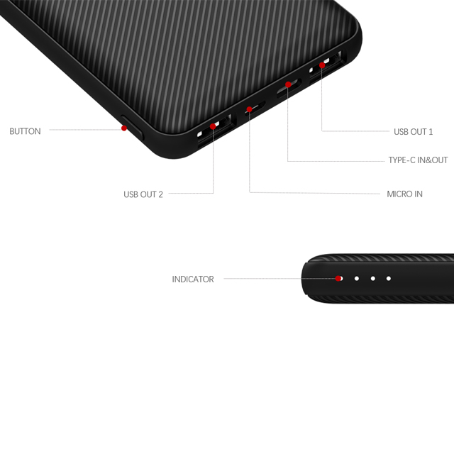 Multi Colored Plastic 10000mAh Slim Power Bank For Mobile Phone