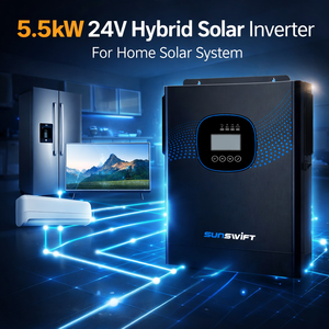 Nouveau Produit Onduleur Solaire <span class=keywords><strong>Hybride</strong></span> 5.5kw 4kw 6.5kw 12kw 1.5kw à Bas Prix et Haute Qualité avec MPPT pour Système Solaire Domestique - Product Image 1