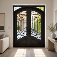 Porte d'entrée extérieure en acier moderne et simple, porte extérieure en acier résistante aux chocs avec finition personnalisée