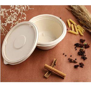 Bagasse de canne à sucre biodégradable 190mm x 105mm x 130mm Boîte à lunch avec couvercle Conteneur alimentaire compostable pour restaurant utilisation traiteur - Product Image 6