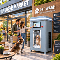 Station de toilettage pour animaux de compagnie entièrement automatique, commerciale, extérieure, avec écran tactile et sécheuse