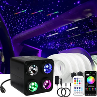 Kit de plafonnier LED à fibres optiques 36W 4 têtes RGBW 0,75 mm PMMA, effet étoile filante, pour toit de voiture, kit de lumière étoile météore scintillante