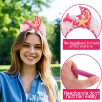 Bandeau en queue de poisson à paillettes pour filles décorations de fête d'anniversaire série océan couvre-chef en maille avec étoile de mer dauphin