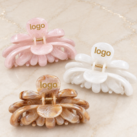 Pince à cheveux en acétate Ume avec logo personnalisé, 11,5 cm, grande pince à cheveux en forme de pieuvre, maintien solide pour cheveux épais, accessoires pour cheveux en gros