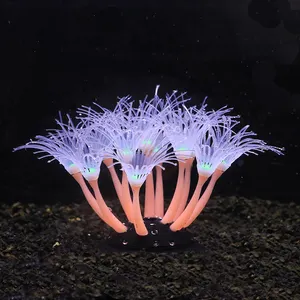 Factory direct sales wholesale fish tank glow-in-the-dark decoration simulation plant sunflower aquarium landscaping coral