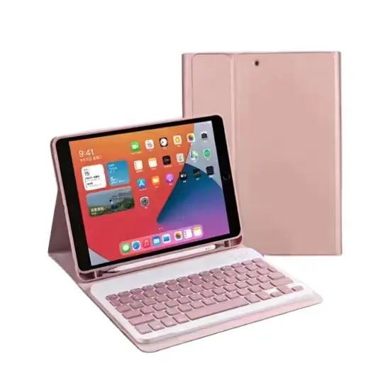 เหมาะสำหรับใหม่ iPad 10.5/10.2นิ้วคีย์บอร์ดไร้สายเคสแท็บเล็ตหนัง PU คุณภาพสูงและทันสมัย