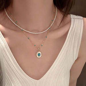 Fashion Jewelry New Style Women's Necklace Copper Encrusted with Zircon Round Pendant Party Decorations - Product Image 4