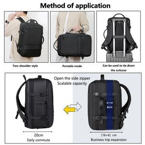 Рюкзак для ноутбука VIPOKO с индивидуальным логотипом, водонепроницаемый, вместимостью 36-55 л, для путешествий на открытом воздухе, расширяемый дизайн - Product Image 5