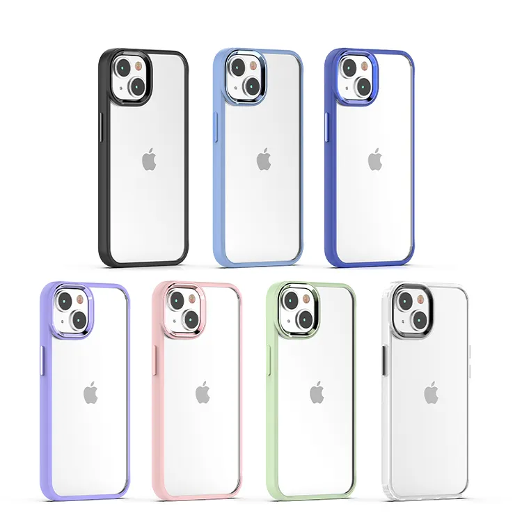New Arrival electroplated frame clear acrylic tpu case for iPhone 14 13 12 11 case luxury in Mobile Phone Bags & Cases