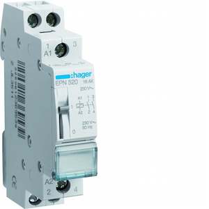 EPN520 Personalizzabile con Relè a Impulsi Hagers 16 A 230 V AC 2 NO Modulo 1 DIN - Product Image 1