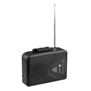 TON009-REPRODUCTOR DE Cassette portátil, Radio AM/ FM, Mini cinta estéreo de parada automática, con conector de auriculares ajustable de 3,5mm