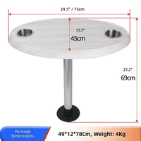 Table de thé pour yacht, Table basse, Bouée, Restaurant aquatique, Table ovale, Planche, Table à manger, Accessoires de bateau, Table ronde pour yacht