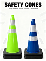 Cône de signalisation routière réfléchissant prismatique en PVC haute visibilité 75 cm IP67 – Barrière de sécurité pour le contrôle du trafic routier et la réduction de vitesse