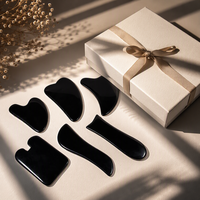 Outil de massage facial en obsidienne noire naturelle en gros pour le modelage du visage, soins de la peau, outils de beauté, cadeau de spa, vente en gros