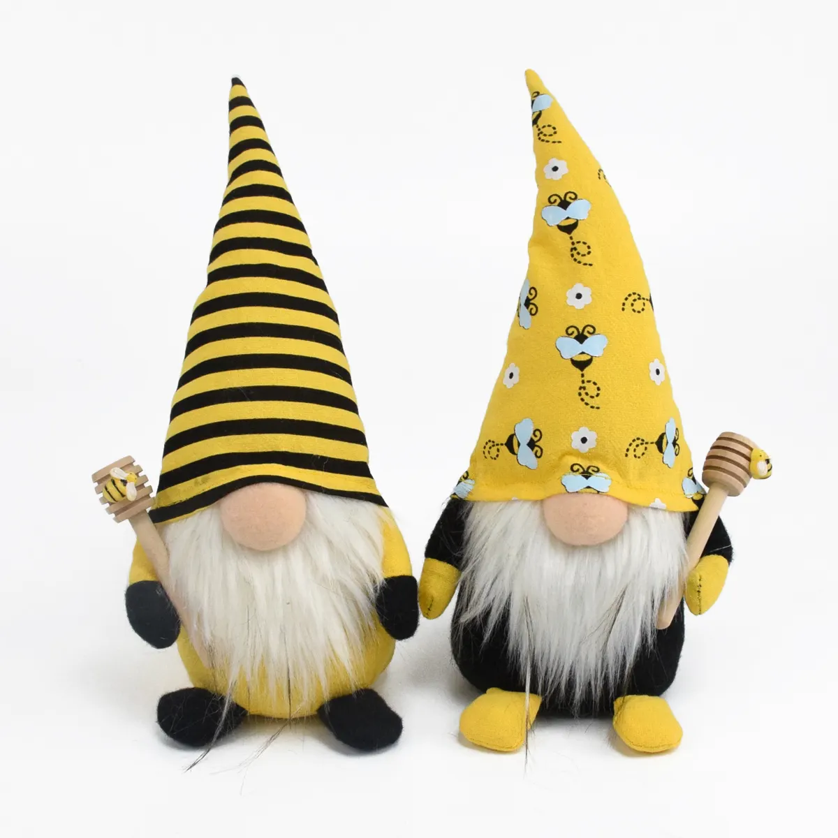 Bumble Bee Gnome Scandinavian Swedish Tomte Nisse Decoration Yellow Striped Stuffed Plush Beard Drawf Decor Spring Summer Gnome