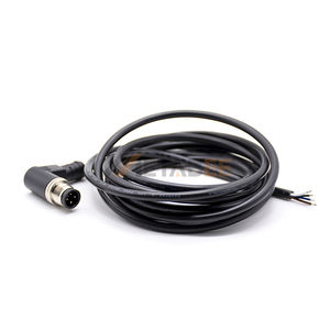 Cable M12 de 4 Pines en Ángulo Recto, Conector Macho Codificado A, Cable AWG22, Conjunto de Cable para Sensor Industrial, Adaptador de Codo, Enchufe de <span class=keywords><strong>90</strong></span> Grados - Product Image 1