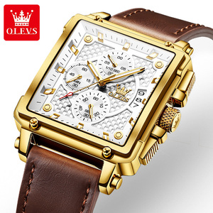 OLEVS 9925 Reloj de cuarzo elegante para hombre Banda de cuero genuino Cronómetro luminoso Reloj de pulsera de negocios - Product Image 1