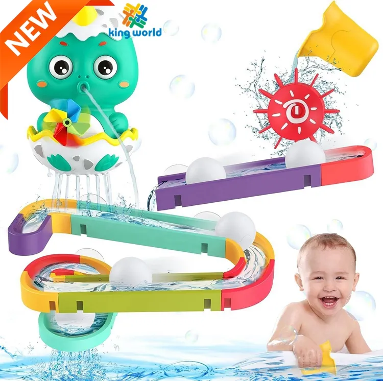 Giocattoli da bagno per bambini fai da te con stelo bagno doccia giocattolo a sfera con pista di scorrimento ad acqua palle di scorrimento giocattoli da bagno per i più piccoli