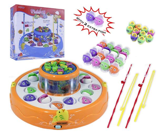 Игрушечный набор для рыбалки, двухслойная вращающаяся доска, мигающие огни, игрушки для рыбалки