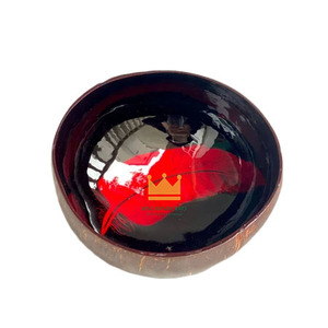 Cuencos de Cáscara de Coco Lacados Vietnamitas Hechos a Mano, Diseño de Hojas, Colores Personalizados, Duraderos, Ecológicos, Venta Caliente en Vietnam, Artesanía Kinghandicraft - Product Image 3