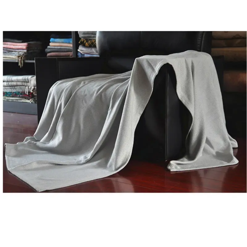 Manta de muselina de diseño bohemio para verano, manta de muselina 30% de seda 70% algodón con diamante ombré, color azul