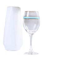 Verres à vin givrés de luxe avec bordure dorée et base épaissie, gobelets à bière et à eau avec bande dorée givrée pour fêtes à domicile et hôtels