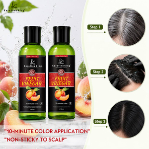 Shampoo colorant capillaire permanent sans ammoniaque, gel à l'huile de pêche noire personnalisable 100ml*2, coloration rapide en 10 minutes, OEM - Product Image 5