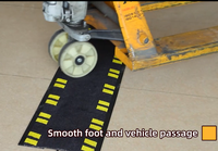 Tapis de protection de câbles en caoutchouc jaune avec bord de signalisation antidérapant, rouleau de 10 mm d'épaisseur pour la circulation des pieds et des véhicules légers