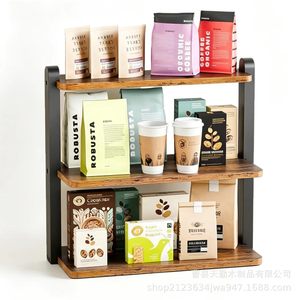Étagère de rangement en bois à plusieurs niveaux, 3 étages, durable, polyvalente, pour desserts de fête, fournitures de cuisine, rangement pour chambre et salon - Product Image 5