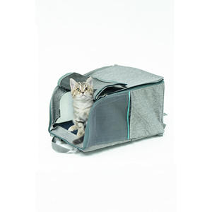 Mochila Transportadora de Malla Lavable para Mascotas, Tamaño Grande para Gatos, con Cierre de Cremallera, Diseño Ventilado, Capacidad de 15 kg, Forma Cuadrada - Product Image 2