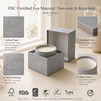Boîte cadeau rigide FSC recyclée avec couvercle et base, thème botanique montagne, OEM ODM, zéro plastique, encre végétale, bougie bio beauté écoresponsable, MOQ500