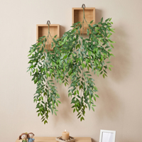 Plante Artificielle Suspendue en Gros d'Usine, 3 Branches, Feuilles de Cannelle Vertes, Fausses Feuilles Vertes pour Décoration de Mariage et de Maison