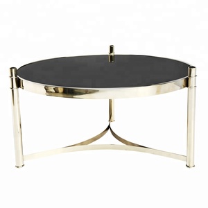 Venta caliente <span class=keywords><strong>muebles</strong></span> de metal pequeño juegos de mesa de oro color de rosa redonda mesa de café - Product Image 1