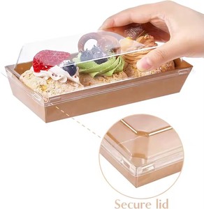 Cajas <span class=keywords><strong>de</strong></span> Cartón Kraft Marrón para Pasteles, Galletas, Donas, Pudín, Tabla <span class=keywords><strong>de</strong></span> Charcutería con Tapa Transparente - Product Image 2
