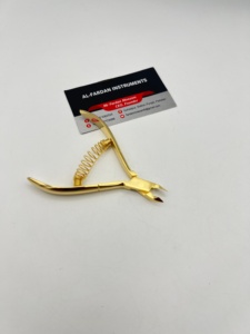 24K Gold Plated <b>Cuticle</b> Nail Nipper with Spring Curved Sharp Blade Custom Logo Manicure Pedicure Toe Finger Nail <b>Cutter</b> Clipper - Product Image 1