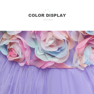 Vestido de Princesa para Niña, Vestido de Princesa con Flores de Malla para Niñas - Product Image 4