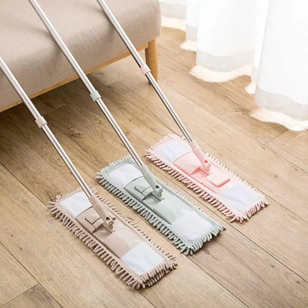 Household hotel Newly Design chenille sweeping dust magic microfiber flat mop for wet dry floor cleaning