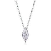 Collier carré en moissanite tendance transfrontalier, en argent S925 inaltérable pour femme, polyvalent pour le travail et le quotidien, parfait