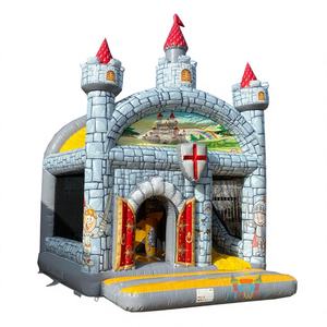 Nuevo Diseño con Temática de Caballero, Casa Inflable Comercial de PVC Ecológica, Personalizable, con Tobogán, Garantía de 3 Años - Product Image 1